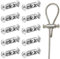 WXNPA 10 Abrazaderas de cable de alambre,Abrazaderas de Cable con Tapa de Extremo de Tornillo,Abrazaderas de Cable y Alambre de Cuerdas para Alambre 1-2mm, Tendederos, Colgante la Bandera