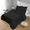 Softex Royal Baumwolle Bettwäsche 135x200 cm, 2 teiliges Bettwäsche Set, 2er Set mit 1 Kissenbezug 80x80 cm, Öko-Tex Bettwäsche Schwarz, mit YKK Reißverschluss