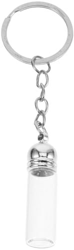 WOFASHPURET Necklace Pendants, DIY Empty Clear Glass Vial Keychain 35X11mm Openable Mini Bottle, Wish Secret Keep Essential Oil Diffuser Memorial
