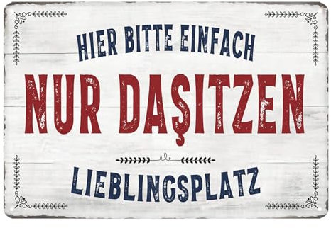Retro Blechschild Lieblingsplatz Schild-Outdoor Garten Deko Vintage Gartenschilder,Garten Blechschild Wanddeko Outdoor 20x30cm
