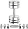 Steel Dumbbell Adjustable 25kg Single (12kg/17kg/20kg/25kg) Ultracompact Men Chrome Dumbbell with Knurled Handle Home Gym Workout (1 × 25kg)