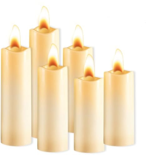 Daover 6 Stück Led Kerzen mit Timerfunktion und Fernbedienung, Outdoor Wasserdichte Flammenlose Kerzen, LED Stabkerzen, Led Batteriebetrieben Teelichtern Anwendbar auf Weihnachten, Hochzeitsdeko