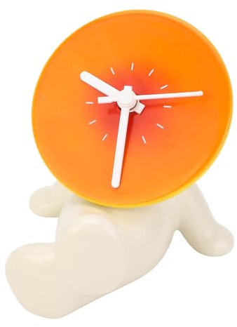 Luqeeg Leise Keramik-Tischuhr, Ornamentfigur, Batteriebetriebene Tischuhr, Ornament, Sonnenuntergänge, Uhrfigur, Wohnzimmer, Tischuhr-Entlastungswerkzeug Zum Stressabbau