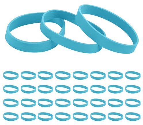 lasuroa 32pcs Ski Brake Retainers, Snowboard Brake Bands Retainers Brake Strap Rubber Band for Winter Ski Accessory (Blue)