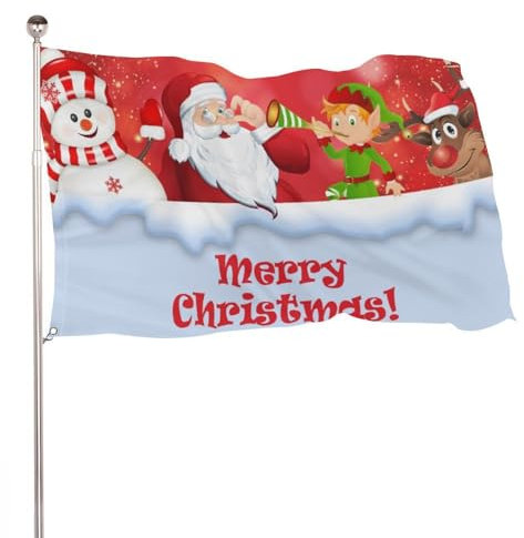 Weihnachtsgartenfahne, 90x150 cm Weihnachtself Flagge doppelseitig Winter-Flagge Weihnachtsdekoration Garten Urlaub Zuhause Party Hängedekoration