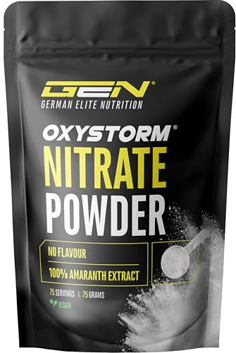 Nitrate Powder (Oxystorm®) 75 g - Reines Amaranthus-Blattextrakt Pulver - Optimal für Pre Workout Booster - Reines Pulver - Vegan