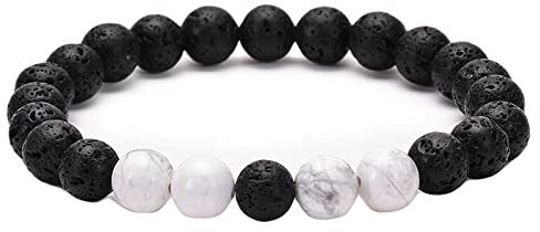 Lavastein-Armband für ätherische Öle, 8 mm Tigerauge-Lavastein-Armband, verstellbare Armbänder für Männer, 19 cm