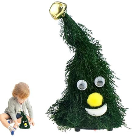 Árbol de Navidad de baile eléctrico - Árbol de columpio navideño, decoración navideña oscilante novedosa | Adorno interactivo para árbol de Navidad, adorno de sombrero de Navidad con música animada pa