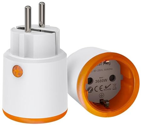 Smart ZigBee Steckdose, 2-Loch-2-Stecker, mit Energiekontrolle, Fernzugriff und Zeitschaltfunktion