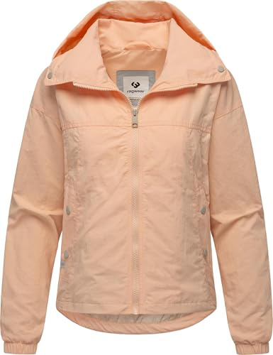 Ragwear Damen Übergangsjacke Oversized Sommerjacke kurz mit im Kragen verstaubarer Kapuze Cerys YOUMODO Light Peach Gr. M