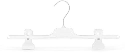 Kiroplast 10 Grucce Bianche per Pantaloni Pinza Stampelle Salvaspazio Appendini Plastica Pinze Clip Gonne Appendini Gonne Grucce 36 cm