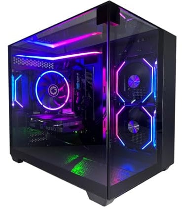 GFX Gaming High-Performance Desktop PC - AMD 32GB RAM • RTX 3060 12GB • 1TB SSD NVME - Customizable Gaming Tower with RGB Case, Advanced Cooling & Windows 11 (Black, AMD Ryzen R5 5600)