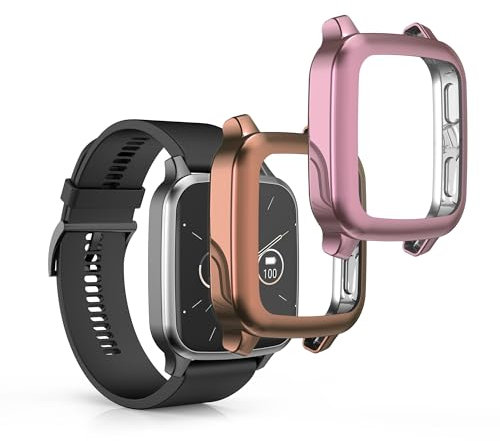 kwmobile Case Compatible with Garmin Venu Sq 2 Music/Sq 2 Case - 2x TPU Silicone Fitness Tracker Cover - Dusty Pink/Rose Gold