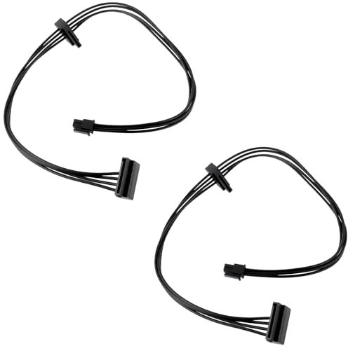 VGOL 2 Unidades Cable de Alimentación para Disco Duro SATA de 4 Pines A 2 Pines Longitud 45 Cm Compatible con Lenovo M410 M610 Y M415