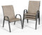 UDPATIO 4er Set Stapelbare Gartenstuhl, Hochlehner Stapelstühle aus Textilene und Metallgestell, Atmungsaktive Terrassenstühle für Balkon, Terrasse, Garten, Braun