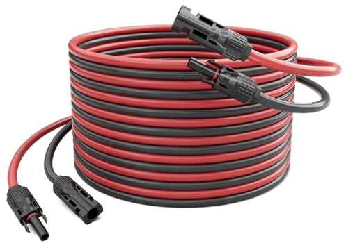 WSPIHO PV Kabel 6mm2 10M,PV Verlängerungskabel Balkonkraftwerk 30A 1500V,Solarkabel mit Solarstecker für Solarpanel