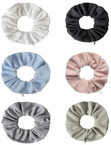 Gurxi 6 Stück Haargummi mit reißverschluss Scrunchie Haargummi damen Hair tie Scrunchies samt Haarschonende haargummis Weich Elastisch Bunte Haarschmuck für Mädchen Damen Frauen Pferdeschwanz