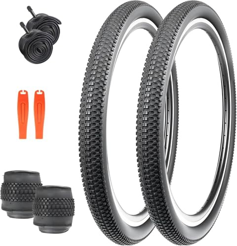 WEEROCK Paquete de 2 neumáticos de bicicleta plegables de 26/27.5/29 pulgadas de 26/27.5/29 x 2.125 pulgadas, neumático de repuesto de 30 TPI con tubo interior de 26 pulgadas/29 pulgadas para MTB