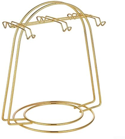 Soporte para tazas de café de acero inoxidable para cocina, estante de exhibición de tazas de té dorado y platillo con escurridor de agua, colgador de tazas, capacidad de 46 tazas, compatible (B)