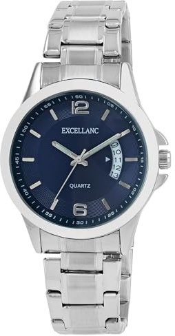 Excellanc Herren Armbanduhr aus Metall in Silber, in Einer Länge von 22.5 cm, Klassisches Design für jeden Mann