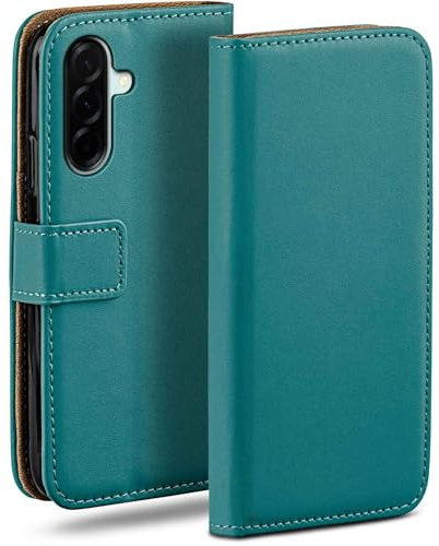 moex für Samsung Galaxy A57 5G Hülle mit Kartenfach, Handyhülle klappbar 360 Grad Schutzhülle, PU Leder Handytasche Samsung Galaxy A57 5G Klapphülle Flip Case, Petrol