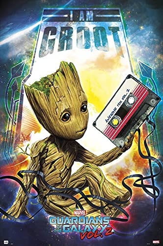 Guardians of the Galaxy 2 - Groot - Awesome - Space Film Poster Plakat Druck - Größe 61x91,5 cm + 1 Ü-Poster der Grösse 61x91,5cm