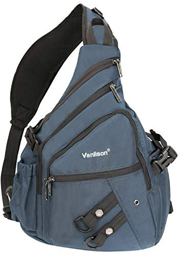 Vanlison Sling Backpacks, Sling Chest Bags Shoulder Crossbody Bags for Men Women Outdoor Travel Walking Dog Running Bag, Großblau, Sling Rucksäcke