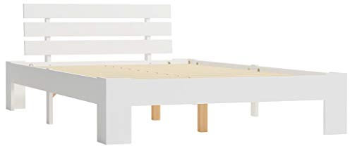Festnight Bettgestell Seniorenbett erhöhtes Bett Holz Massivholzbett Futonbett Bett Holz Holzbett Massivholz Eiche Weiß Massivholz Kiefer 140 × 200 cm