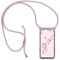 HongMan Handykette Handyhülle für Samsung Galaxy A50 / A30s / A50s mit Band - Transparent Handy-Kette Handy Hülle mit Kordel zum Umhängen Handyanhänger Halsband Lanyard Case - Roségold