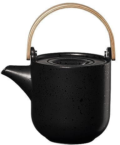 ASA coppa Teekanne mit Holzgriff kuro Porzellan 0,6l