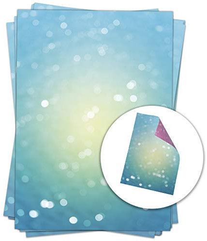 50 Blatt Briefpapier (A4) | Blurry Blue Rose | Motivpapier | edles Design Papier | beidseitig bedruckt | Bastelpapier | 90 g/m²