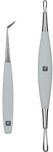 Zwilling TWINOX Mitesserentferner Set, Pickelentferner, Grau, Edelstahl, Kunststoff, 3 Stück