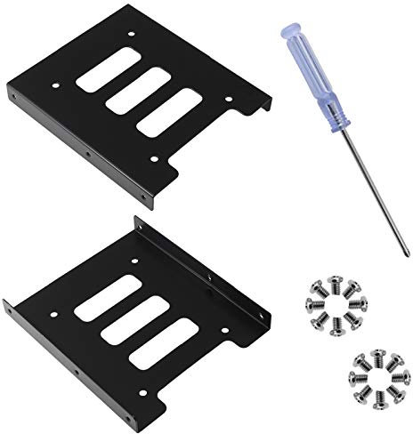 TUOREN 2 Stück 2,5 Zoll auf 3,5 Zoll SSD HDD Festplattenschächte Halter Metall Halterung Adapter mit Schrauben und Schraubendreher für PC
