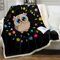 SDFWEWQ Sherpa Decke Schwarz 150x200 cm Tier Eule Weiche Flauschige Warme Dicke Pflegeleicht Zweiseitige Kuscheldecke Fleecedecke,4 Jahreszeit als Sofaüberwurf Tagesdecke oder Wohnzimmerdecke