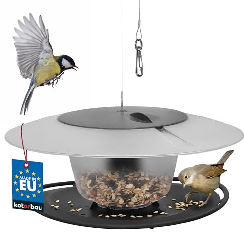 KOTARBAU® Vogelhaus zum Aufhängen Vogelfutterhaus aus Kunststoff Rund Vogelfutterspender Futterhaus für Vögel Vogelhäuschen Futterstationen für Wildvögel Vogelhaus Balkon Vogel Futterhaus ⌀ 250 mm