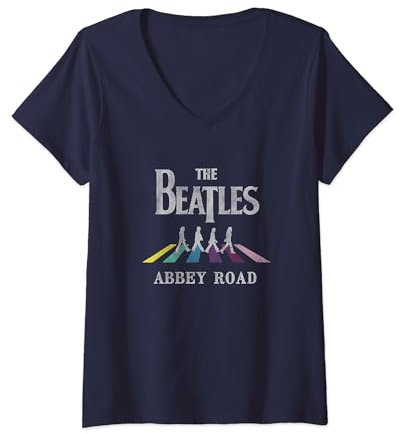 Femme Les Beatles - Abbey Road T-Shirt avec Col en V
