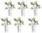 MSUIINT Hochzeitsstuhl-Dekorationen, 6 Stück, Kirchenstuhl, Bank, Kirchenstuhl, Bank, Kirchenbänke, künstliche Blumen mit Bändern, für Hochzeitszeremonie, Weiß