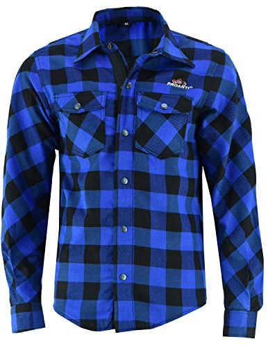 PROANTI Motorradhemd Aramid Motorrad Chopper Hemd Jacke mit Protektoren