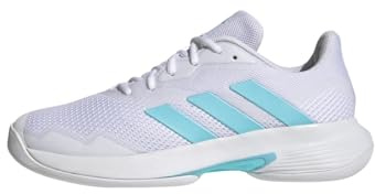 adidas Damen CourtJam Control Tennis Shoes, Cloud White/Bliss Blue/Cloud White, 44 2/3 EU