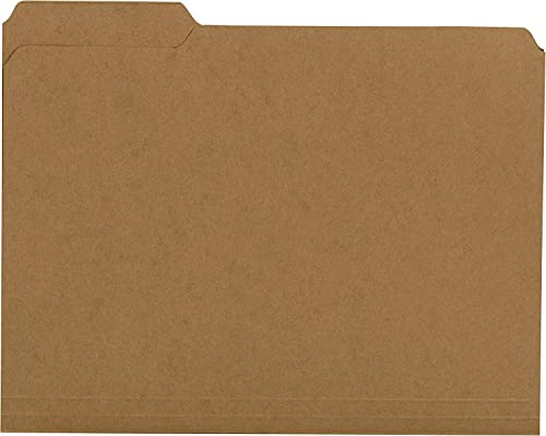 The File King Aktenordner aus Kraftpapier mit 1/3-Schnitt, Briefgröße, 100 Stück, hergestellt in den USA, verschiedene Positionen, 11-Punkt-Faser, zum Organisieren von Papieren zu Hause und im Büro