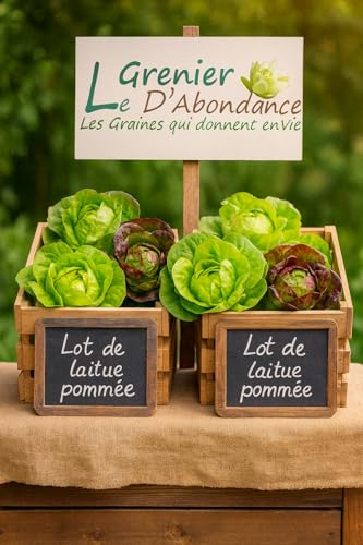 Lot de 3000 graines à semer - Le Grenier d'Abondance - Fan de Laitues Pommée - 6 variétés