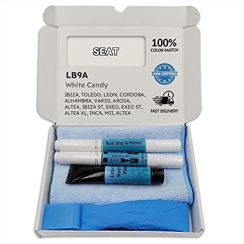 Genuine Colors Lackstift WHITE CANDY LB9A für SEAT Weiß IBIZA TOLEDO LEON CORDOBA ALHAMBRA VARIO AROSA ALTEA ST EXEO XL INCA MII FREETRACK X-PERIENCE
