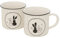 2 Stk Kaffeetasse Hase weiss schwarz Hasenpaar Liebespaar 180ml Porzellan Tassen n444 Kaffeebecher Ostern Häschen Hasen Tasse Osterhase Blumen Frühling Osterdeko Teetassen Espressotassen