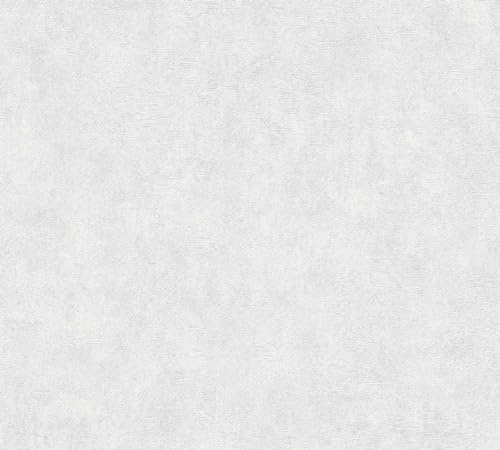 A.S. Création Terra 389221 Plain White Grey Non-Woven Wallpaper 10.05 m x 0.53 m Made in Germany