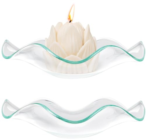 DOITOOL 2 Pièces Plat En Verre Transparent 11Cm X 11Cm Pour Huile Essentielle Accessoire Aromathérapie Pour Lampe Parfumée Et Spa