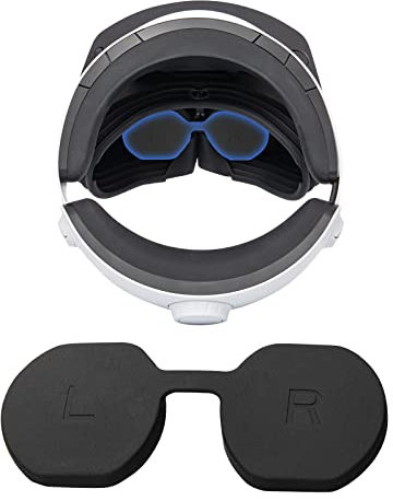 Lens Protective Cover for PS VR2, Anti-Dust Silicone Lens Protective Cover for Playstation VR2 Headset with PS5 Controller Thumb Grips