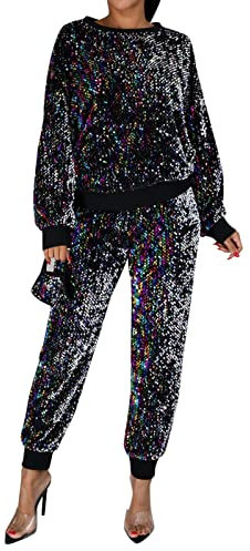 Modischer Trainingsanzug für Damen, und Winter, Pailletten, Duft, Freizeit, Sport, langer Pullover, Bleistifthose, Atemschutz, dreiteiliger Anzug, elegante Jumpsuits für Frauen,