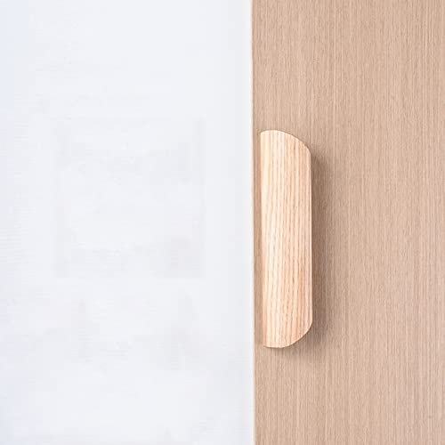 GREMBI 1-Stücke Bogenförmige Schrankgriffe Küchenschrank Schublade Tür Badezimmermöbel Zieht, Schublade Kommode Ziehen Holzgriffe Für Kommode Schublade Schrank (Loch Mitte 128Mm, Asche)/Asche/Hole Cen