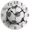 rongweiwang Fußball Ball Druck, runde Acryl Wanduhr, genaue Zeitmessung und einzigartiger Stil, Zeitlose Fußball Wanduhr mit Rissen