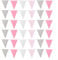 Hasaller Wimpelkette aus Stoff, 10 m lang x 19 x 15 cm, 36 Flaggen, dreieckig, Baumwollstoff, Wimpelkette für Geburtstag, Hochzeit, Babyparty, Party (Rosa, Grau, Weiß)